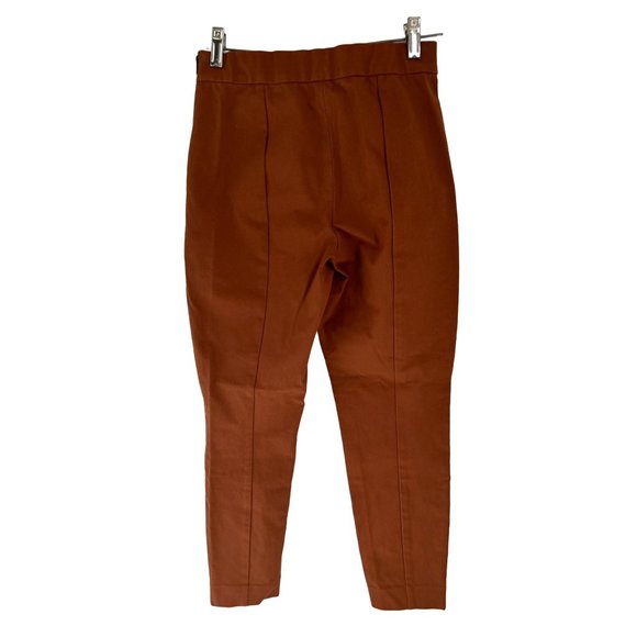 EVERLANE Size 4 Pants Cotton Brown Brick Color Zipper Tapered Leg - Picture 9 of 10